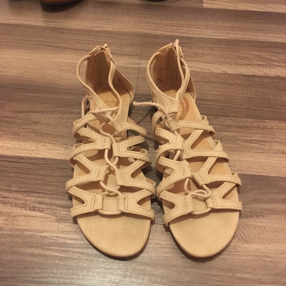 tan gladiator sandals